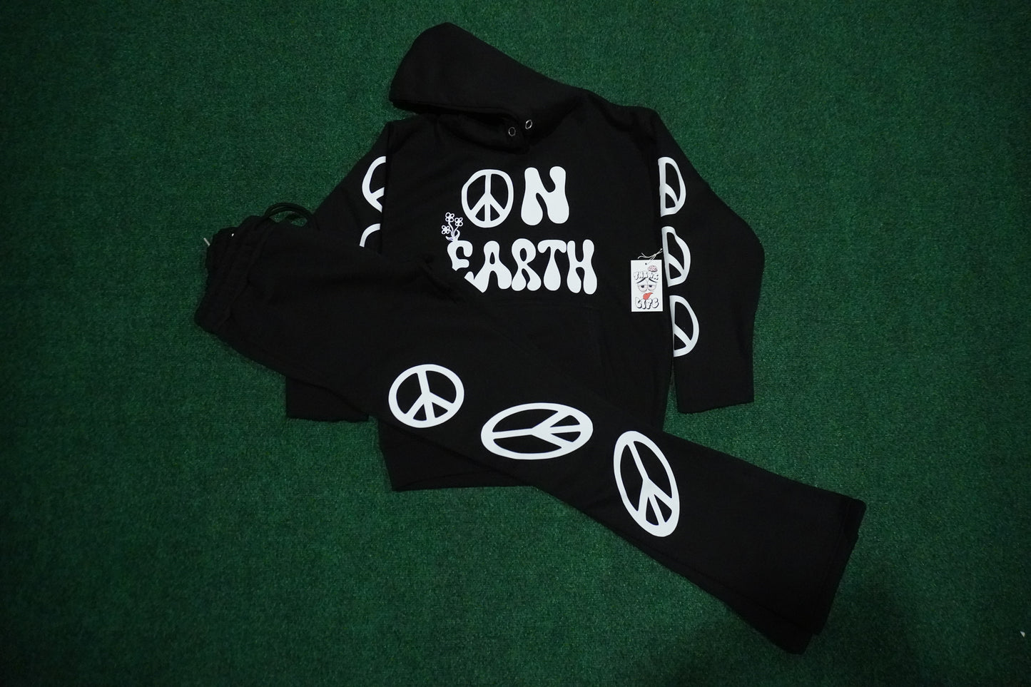 Peace Hoodie Set (Black)