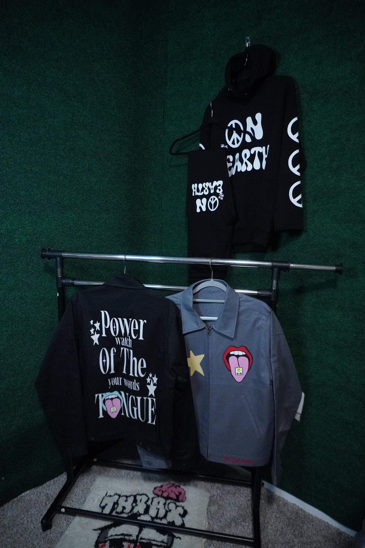 Peace Hoodie Set (Black)