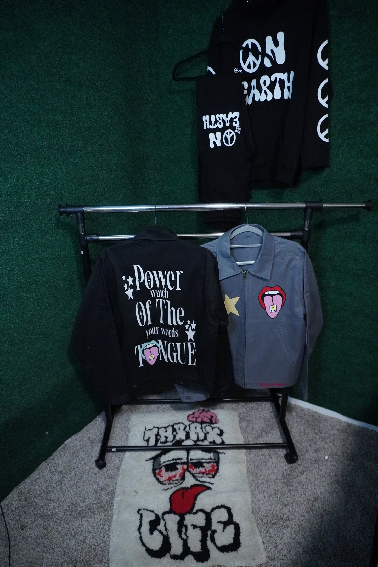 Peace Hoodie Set (Black)