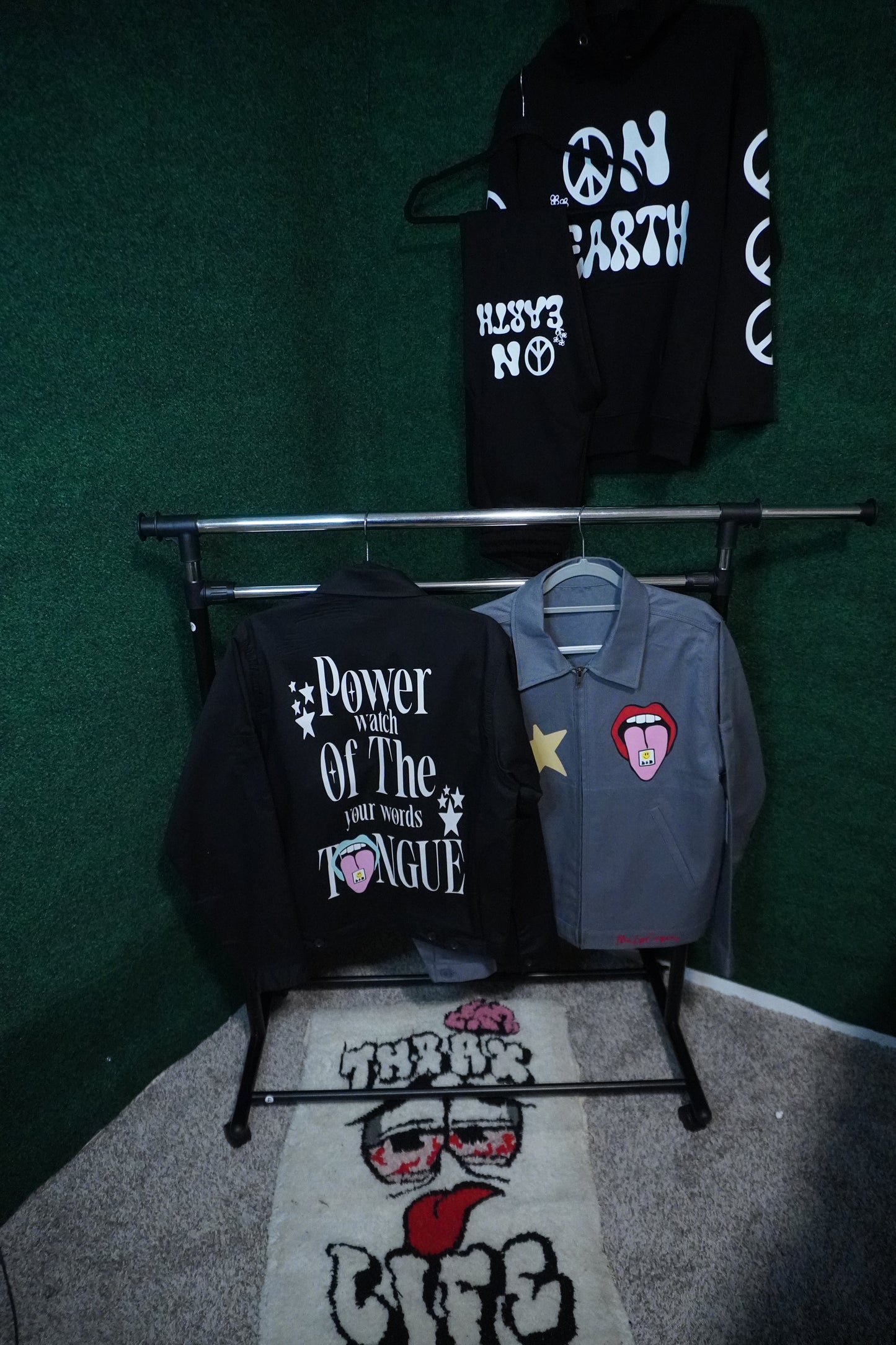 Peace Hoodie Set (Black)
