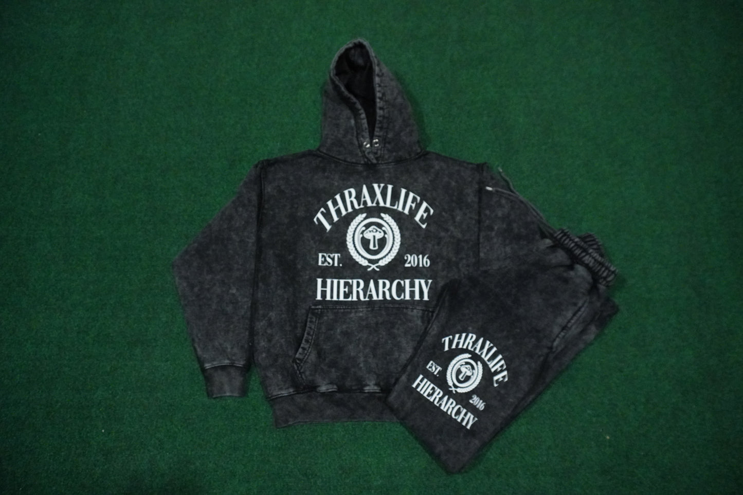 Black Acid Washed Stacked Set