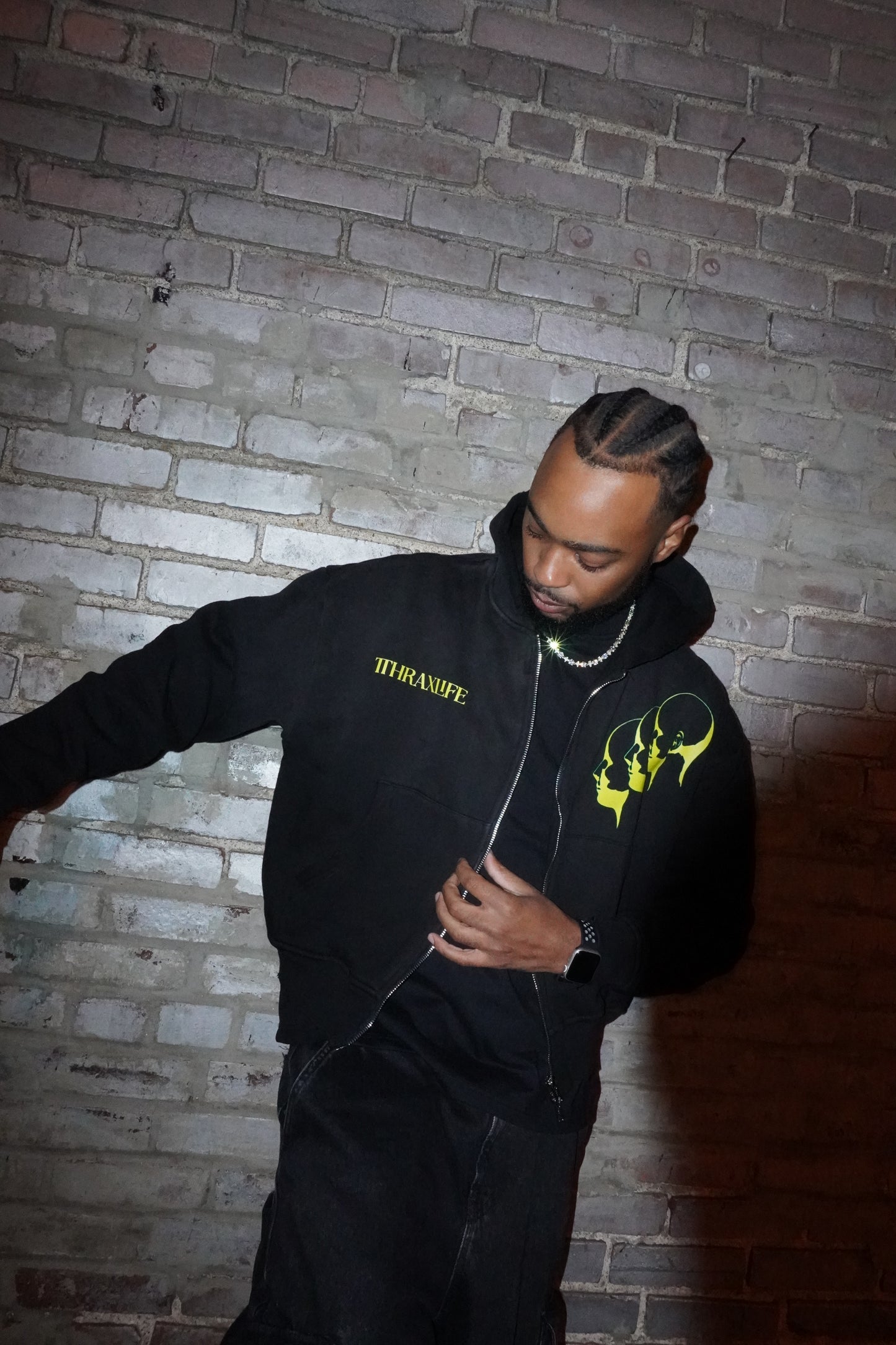 "HUMAN DESIGN" BLACK HEAVY DISTRESSED JACKET