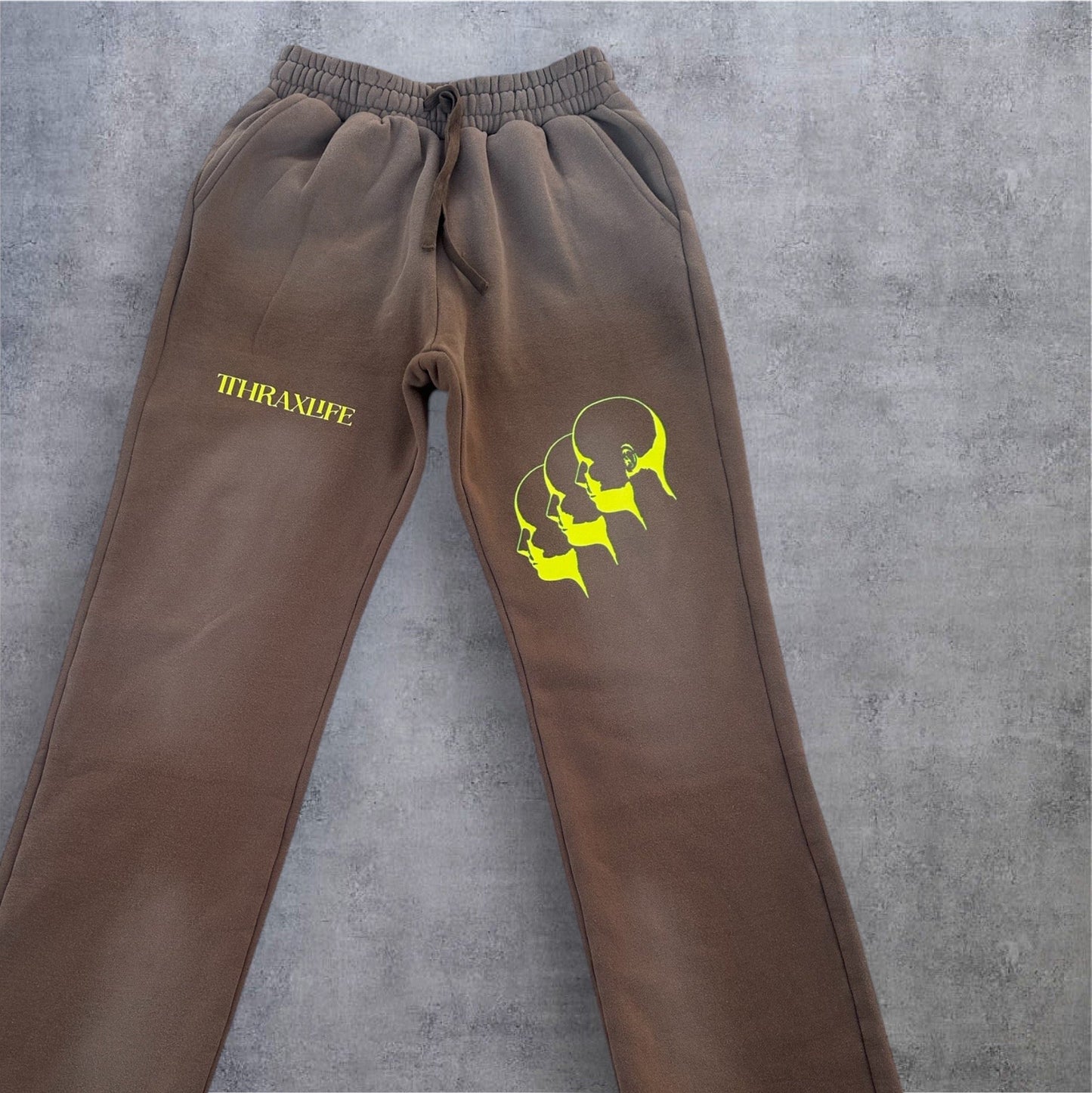 "HUMAN DESIGN" BROWN HEAVY DISTRESSED ZIPPER SET