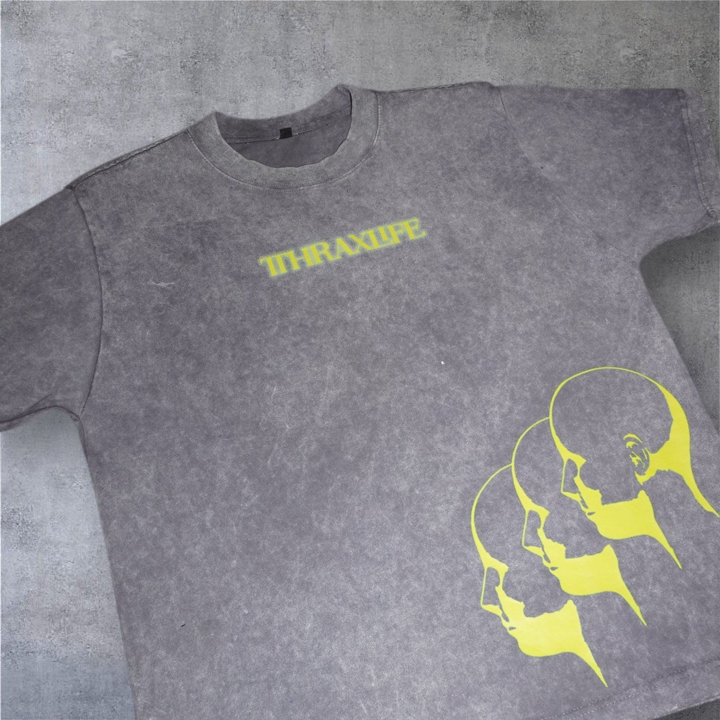 GREY ACID WASHED 'HUMAN DESIGN' TEE