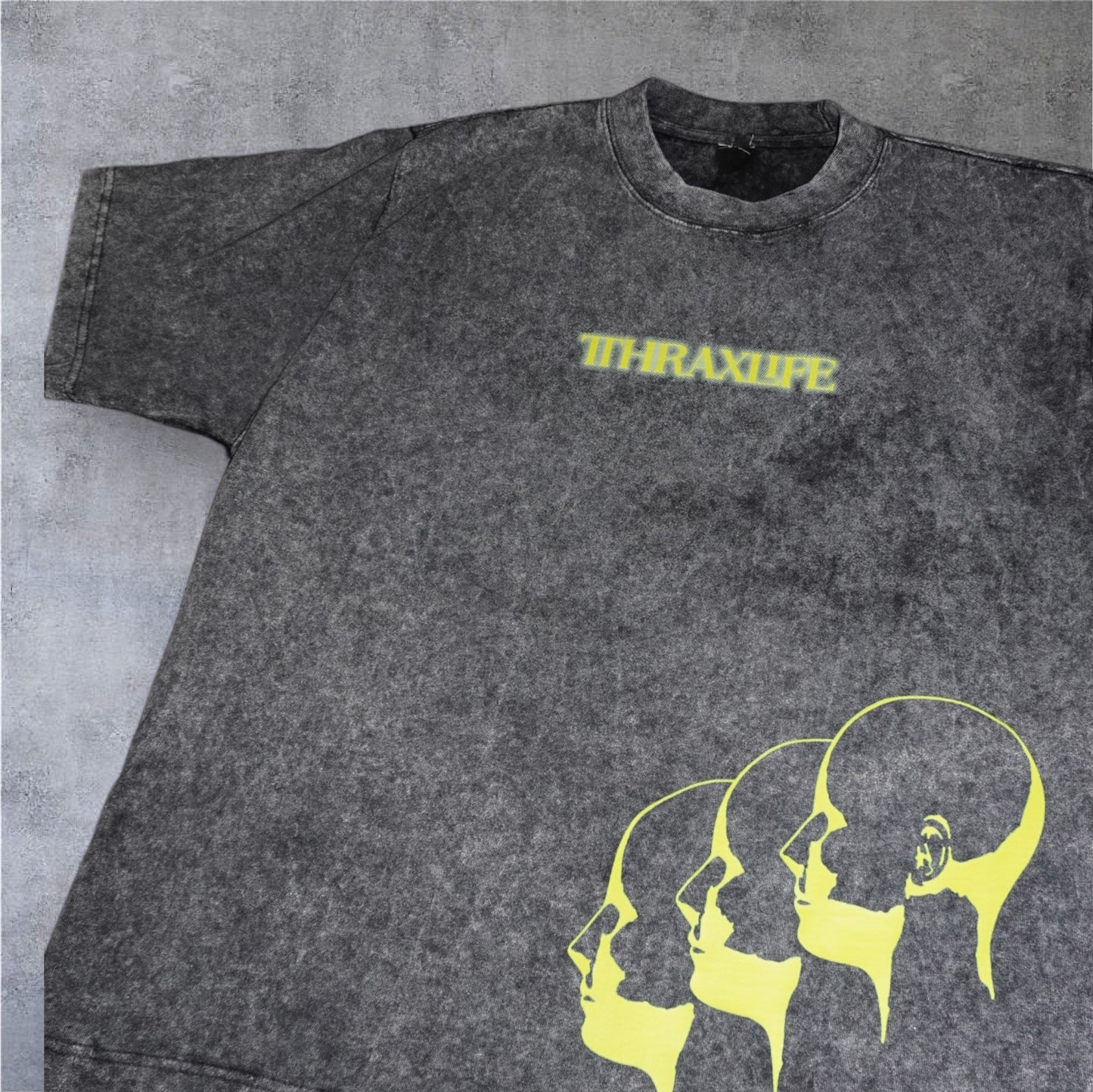 BLACK ACID WASHED 'HUMAN DESIGN' TEE