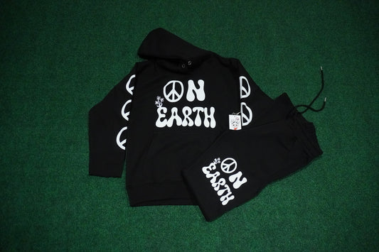 Peace Hoodie Set (Black)