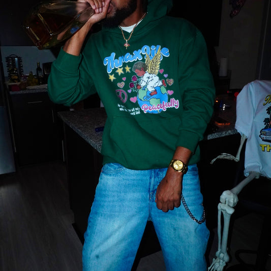 PEACEFULLY HOODIE (GREEN)
