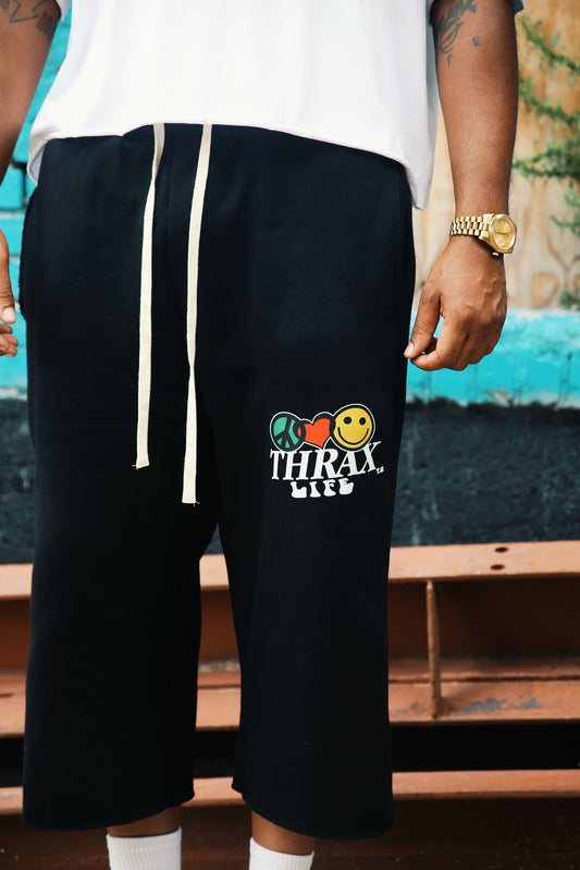 HAPPY TRIP BLACK KOREAN SHORTS