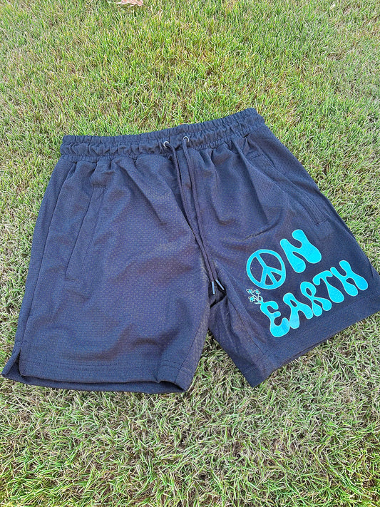 "Peace On Earth" Shorts (black/blue)