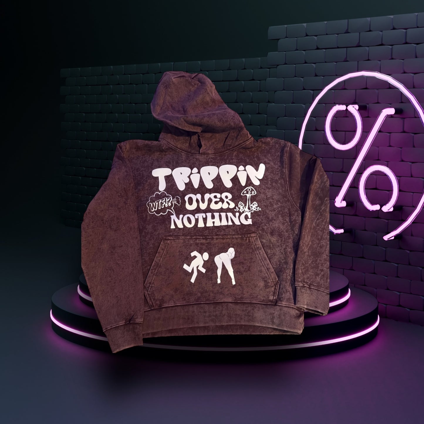 TRIPPIN OVER NOTHING HOODIE BROWN