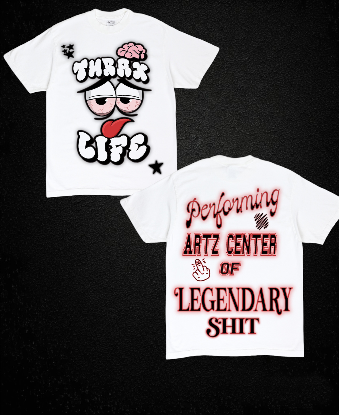 "LEGENDARY THRAX" TEE White/Red